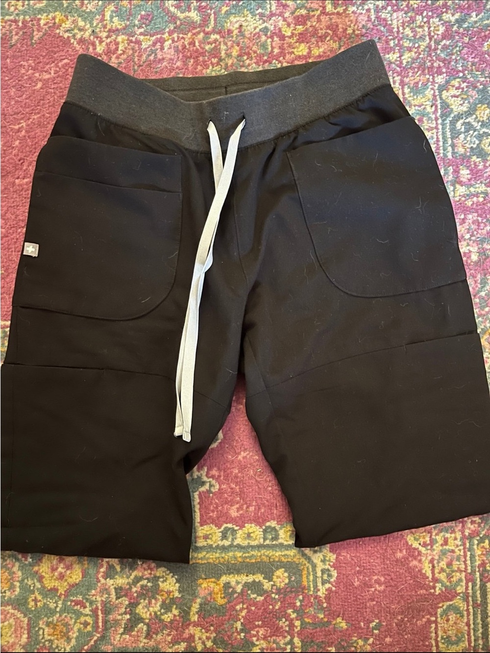 Figs Black Cargo Scrub Jogger
